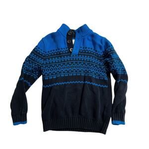 Lands End Boys Blue/Navy Two Tone Sweater - Size 7